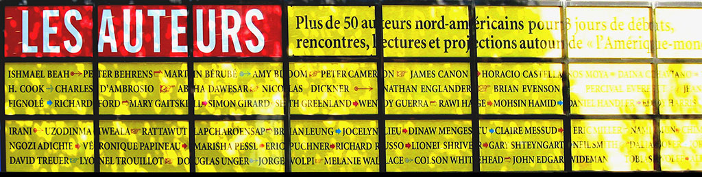 Writer's wall at the festival in Vincennes